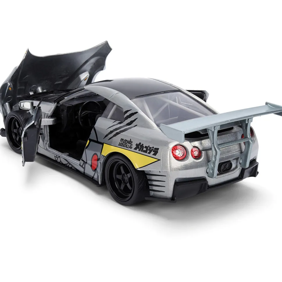 2009 Nissan GT-R (R35) W/Mechagodzilla Diecast Figure 1:24 Scale Diecast Model Car by Jada Toys