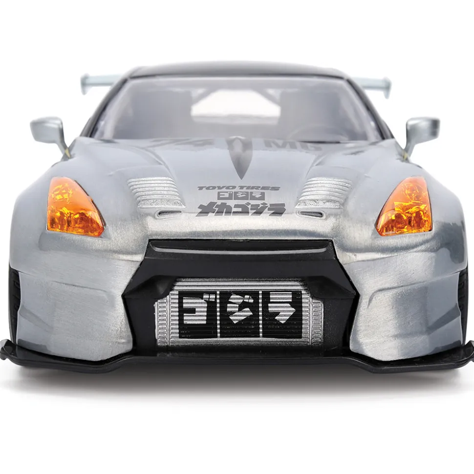 2009 Nissan GT-R (R35) W/Mechagodzilla Diecast Figure 1:24 Scale Diecast Model Car by Jada Toys
