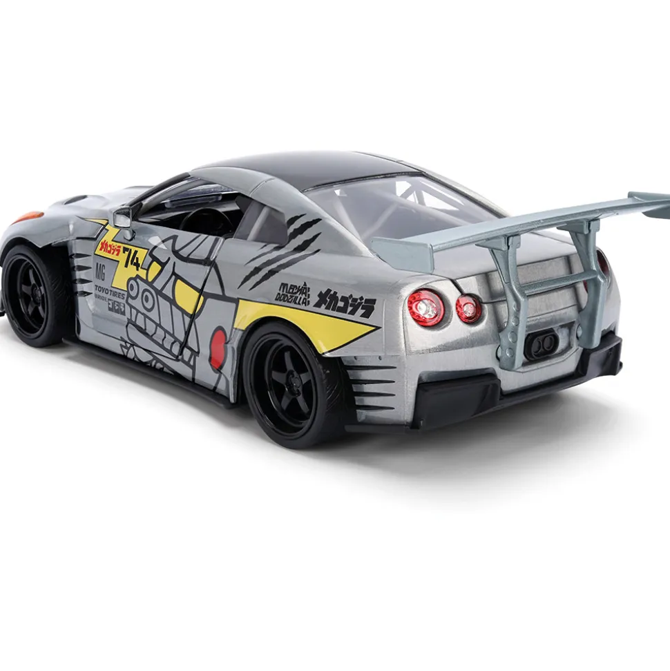 2009 Nissan GT-R (R35) W/Mechagodzilla Diecast Figure 1:24 Scale Diecast Model Car by Jada Toys
