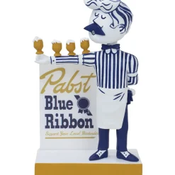 Pabst Blue Ribbon Balancing Bartender Bobblehead National Bobblehead HOF (632125671096) by National Bobblehead HOF