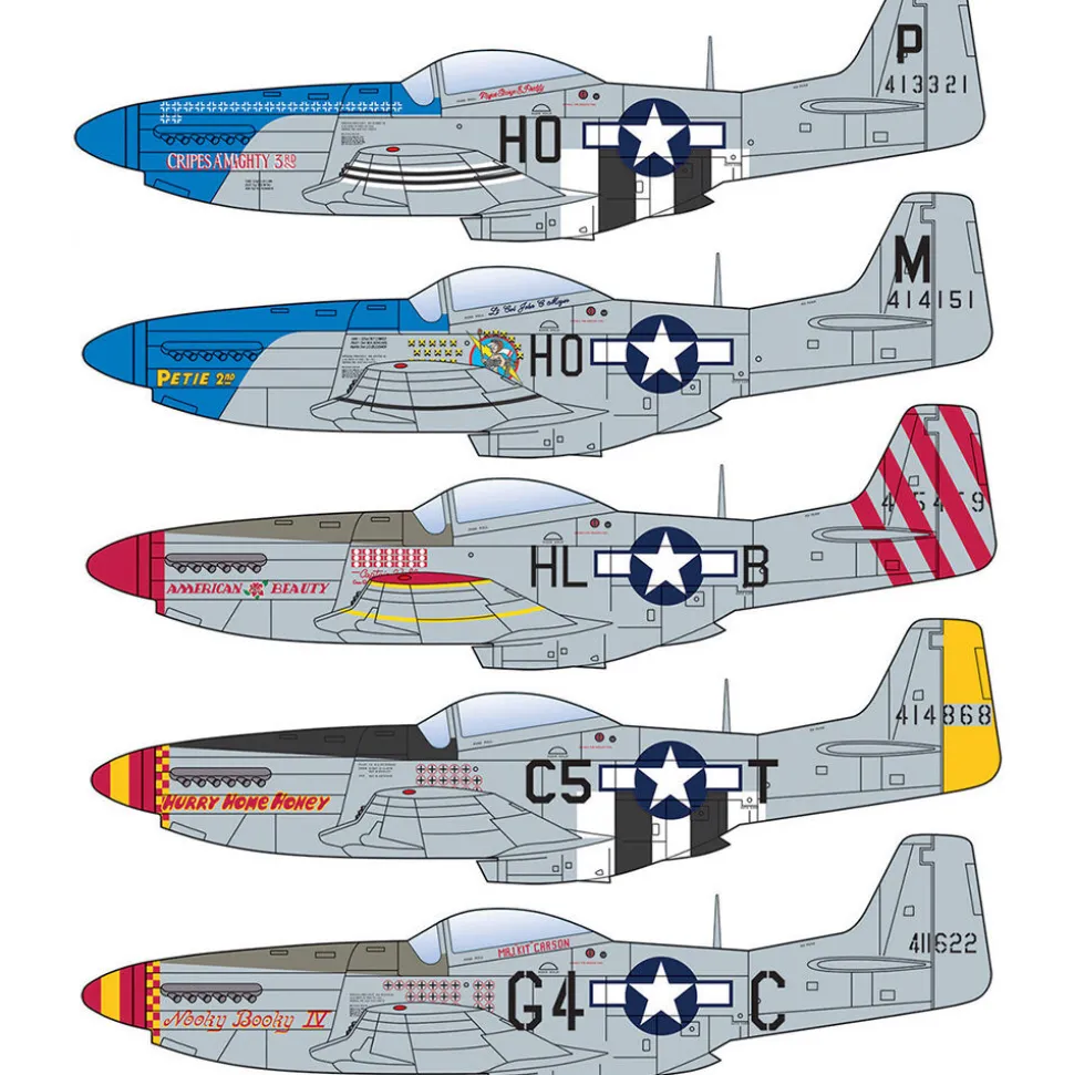 P-51D Mustang 1/72 Kit - Aces Version 1:72 scale Plastic by Italeri