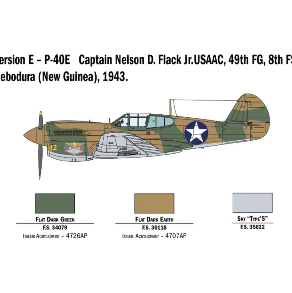 P-40 E/K Kittyhawk 1/48 Kit 1:48 Scale Plastic Model Kit by Italeri