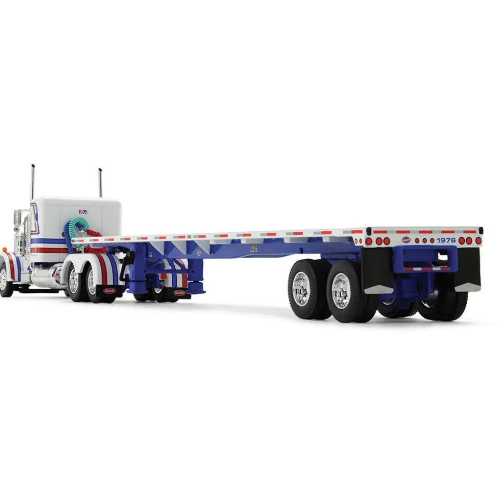 Peterbilt Bicentennial 359 Flat Top Sleeper & 48' Flatbed 1:64 Scale Diecast Model Truck by Diecast Promotions