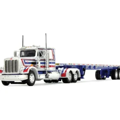 Peterbilt Bicentennial 359 Flat Top Sleeper & 48' Flatbed 1:64 Scale Diecast Model Truck by Diecast Promotions