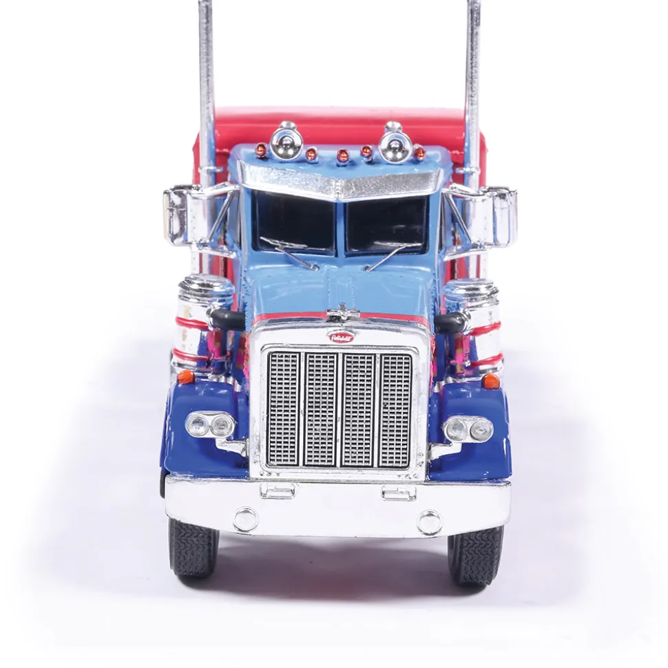 1973 Peterbilt 359 - Blue And Pink 1:64 Scale Diecast Model Truck by IXO Models