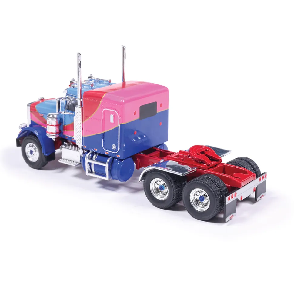 1973 Peterbilt 359 - Blue And Pink 1:64 Scale Diecast Model Truck by IXO Models