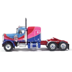1973 Peterbilt 359 - Blue And Pink 1:64 Scale Diecast Model Truck by IXO Models