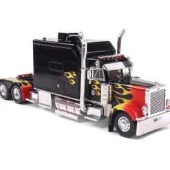 2002 Peterbilt 379 Custom - Black w/ Flames 1:43 Scale Diecast Model Truck by IXO Models