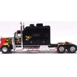 2002 Peterbilt 379 Custom - Black w/ Flames 1:43 Scale Diecast Model Truck by IXO Models