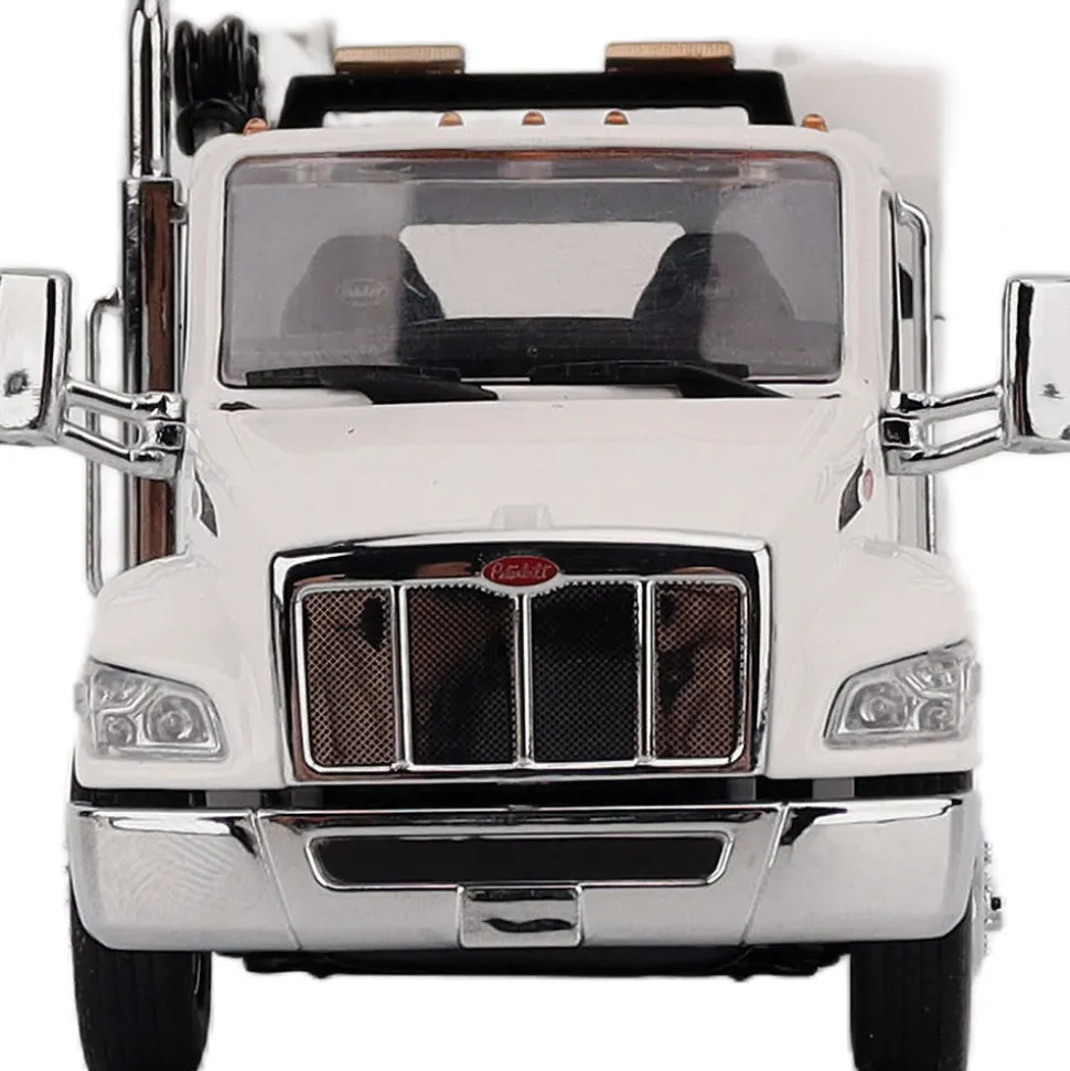 Peterbilt Model 536 Auto-Crane Titan85-Body HC14-Crane Work Truck with Miller EnPak - White 1:50 Scale Diecast Model Truck by Diecast Masters