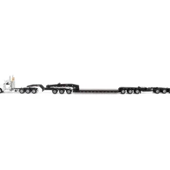Peterbilt Model 589 BBC Day-Cab Tridem-Axle Truck Tractor & 1:64 Trail King TK170 Hydraulic Detachable Gooseneck Lowboy 1:64 Scale Diecast Model Truck by Diecast Masters