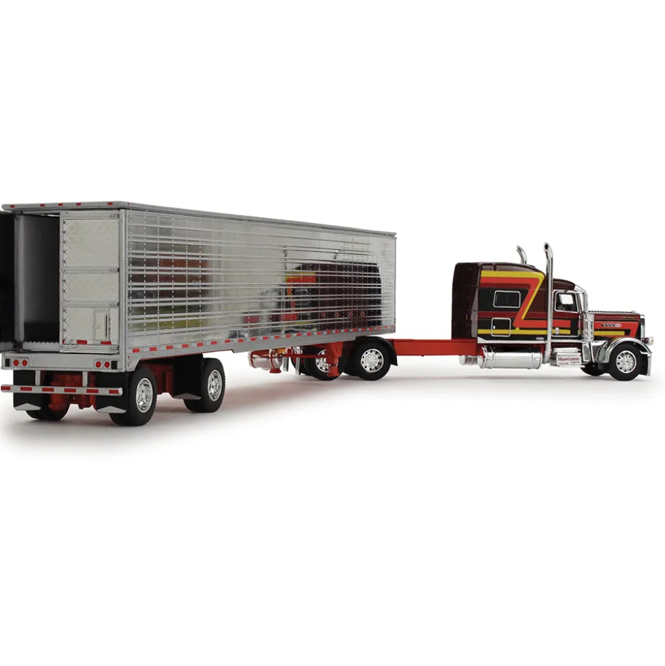 Peterbilt Model 389 Hurricane Express 70" Mid-Roof Sleeper & 53' Utility Trailer with Reefer 1:64 Scale Diecast Model Truck by Diecast Promotions