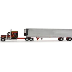 Peterbilt Model 389 Hurricane Express 70" Mid-Roof Sleeper & 53' Utility Trailer with Reefer 1:64 Scale Diecast Model Truck by Diecast Promotions
