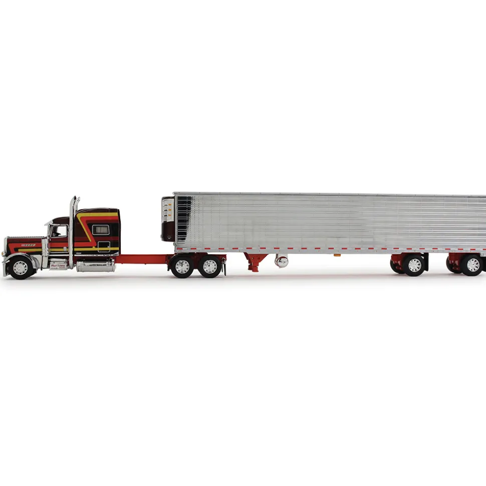 Peterbilt Model 389 Hurricane Express 70" Mid-Roof Sleeper & 53' Utility Trailer with Reefer 1:64 Scale Diecast Model Truck by Diecast Promotions