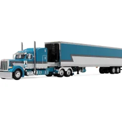 Peterbilt Model 379 with 63” Mid-Roof Sleeper & 53' Utility Trailer with Reefer - Tway Rose Transport 1:64 Scale Diecast Model Truck by Diecast Promotions