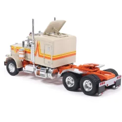 1973 Peterbilt 359 - Orange And Cream With Modern Trailer 1:64 Scale Diecast Model Truck by IXO Models
