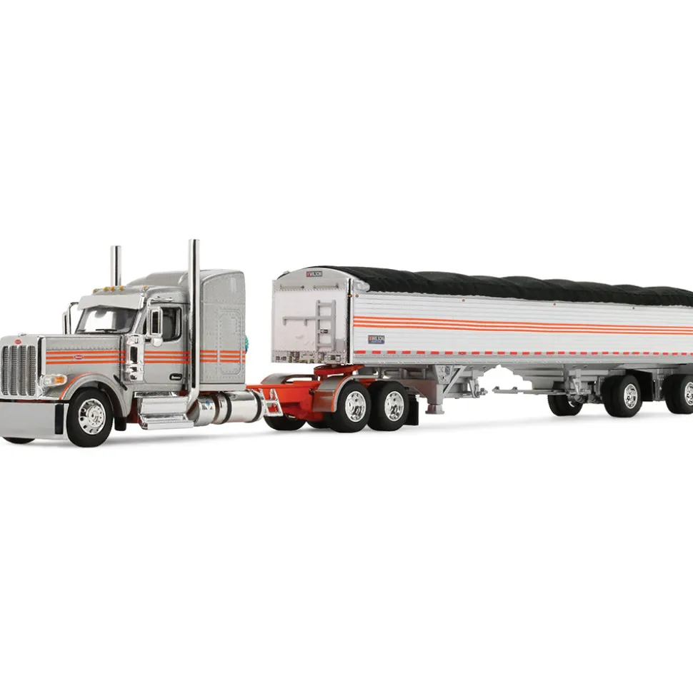 Peterbilt 589 with 58" Sleeper & 50' Wilson Pacesetter Grain Trailer 1:64 Scale by Diecast Promotions