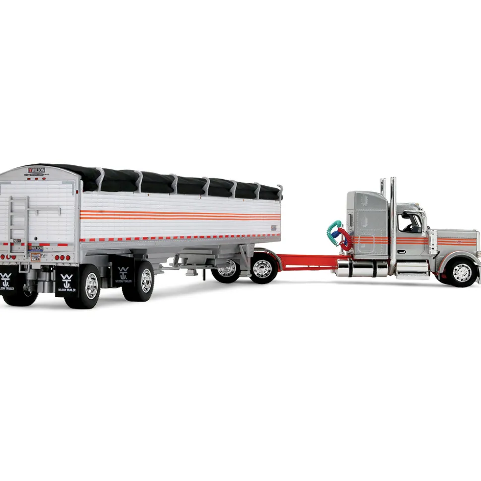 Peterbilt 589 with 58" Sleeper & 50' Wilson Pacesetter Grain Trailer 1:64 Scale by Diecast Promotions