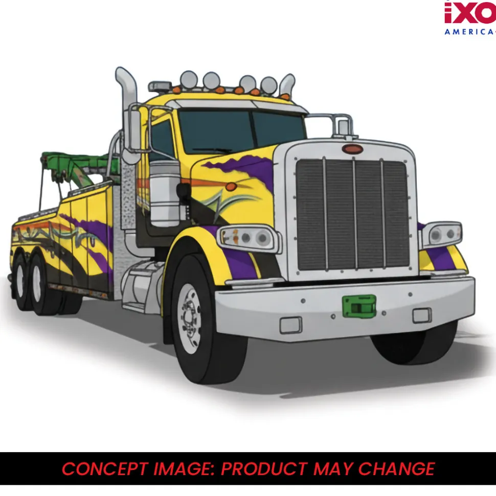 1980 Peterbilt 359 Wrecker - Yellow And Purple 1:43 Scale by IXO Models
