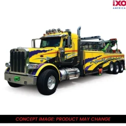 1980 Peterbilt 359 Wrecker - Yellow And Purple 1:43 Scale by IXO Models