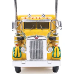 1952 Peterbilt 350 - Yellow with Green Flames 1:64 Scale Diecast Model Truck by IXO Models