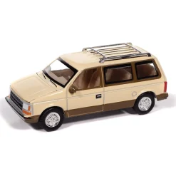 1987 Plymouth Voyager - Light Cream 2-tone 1:64 Scale Diecast Model Car by Auto World
