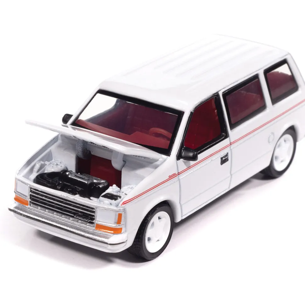 1989 Plymouth Voyager Turbo - Bright White 1:64 Scale Diecast Model Car by Auto World