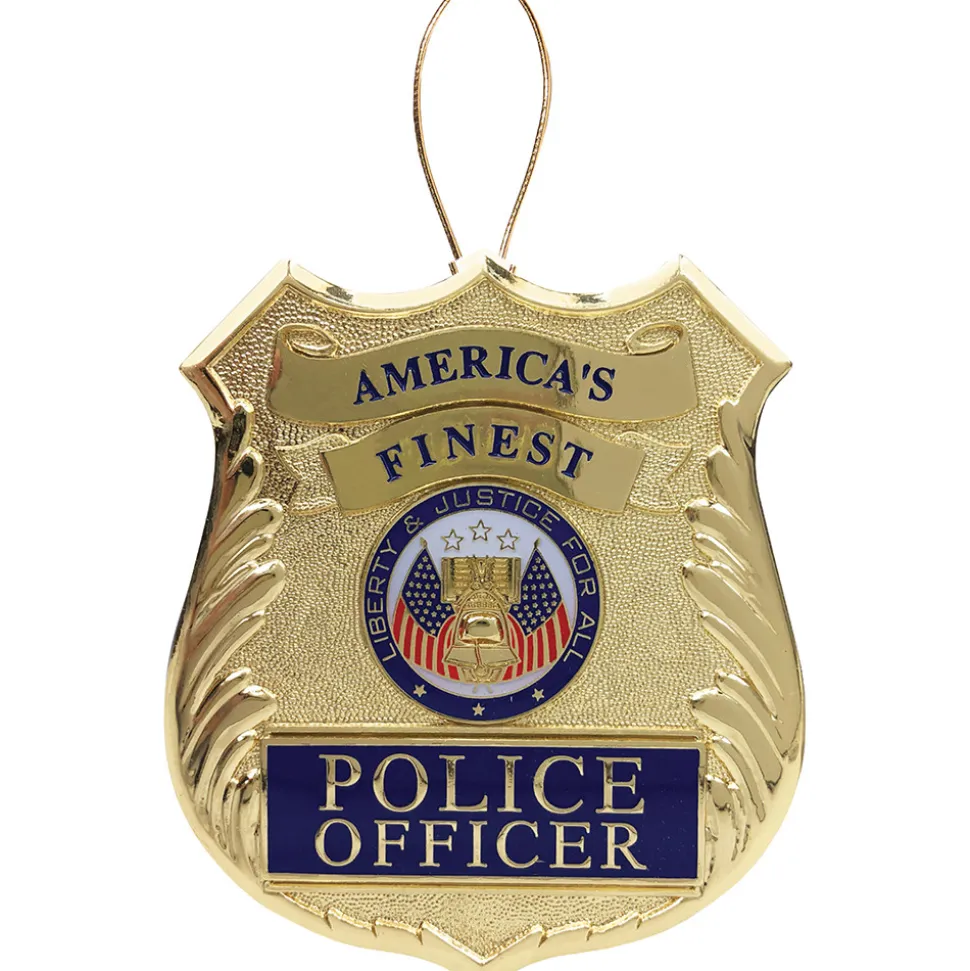 Police Badge Ornament 85-71130 Metal by Heroes Series