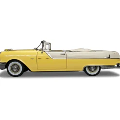 1955 Pontiac Star Chief Open Convertible - White Mist / Avalon Yellow 1:18 Scale Diecast Model Car by Sunstar