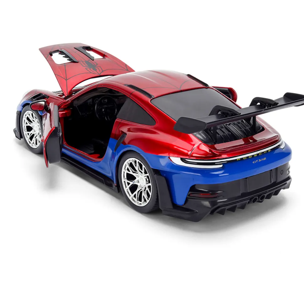 Porsche 911 GT3 RS w/SPIDER-MAN Figure 1:24 Scale Diecast Model Car by Jada Toys