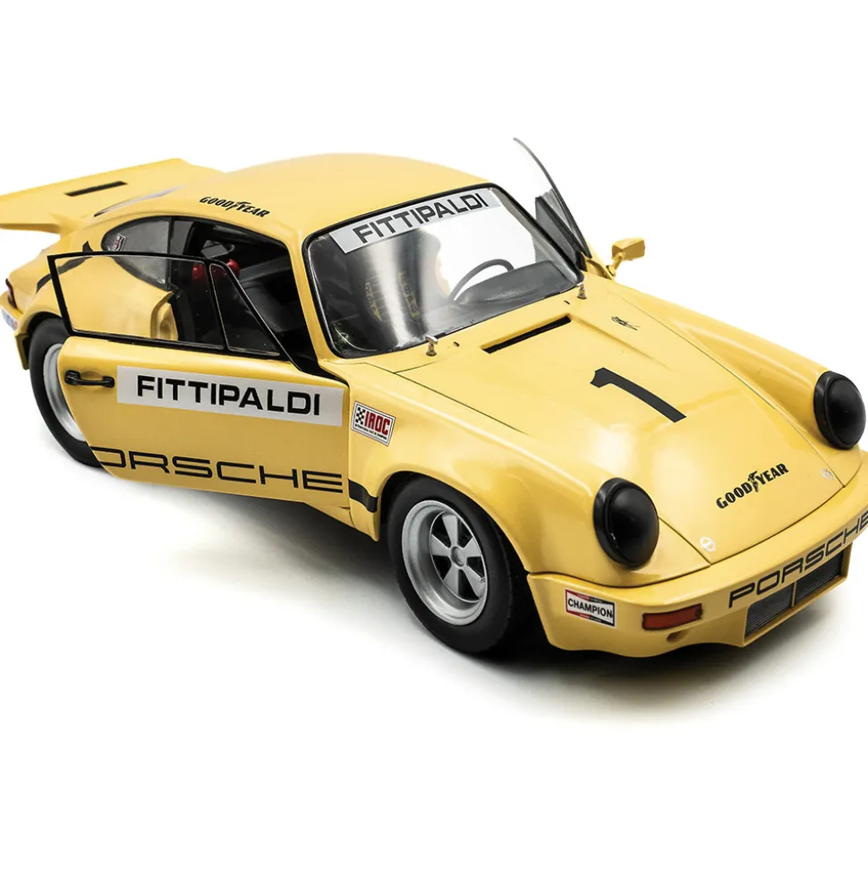 1974 Porsche 911 IROC #1 Fittipaldi - Yellow 1:18 Scale Diecast Model Car by Solido