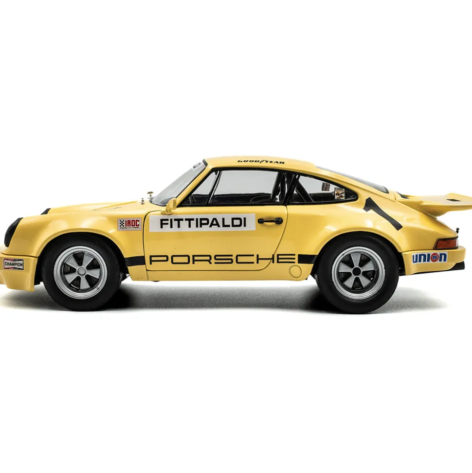 1974 Porsche 911 IROC #1 Fittipaldi - Yellow 1:18 Scale Diecast Model Car by Solido