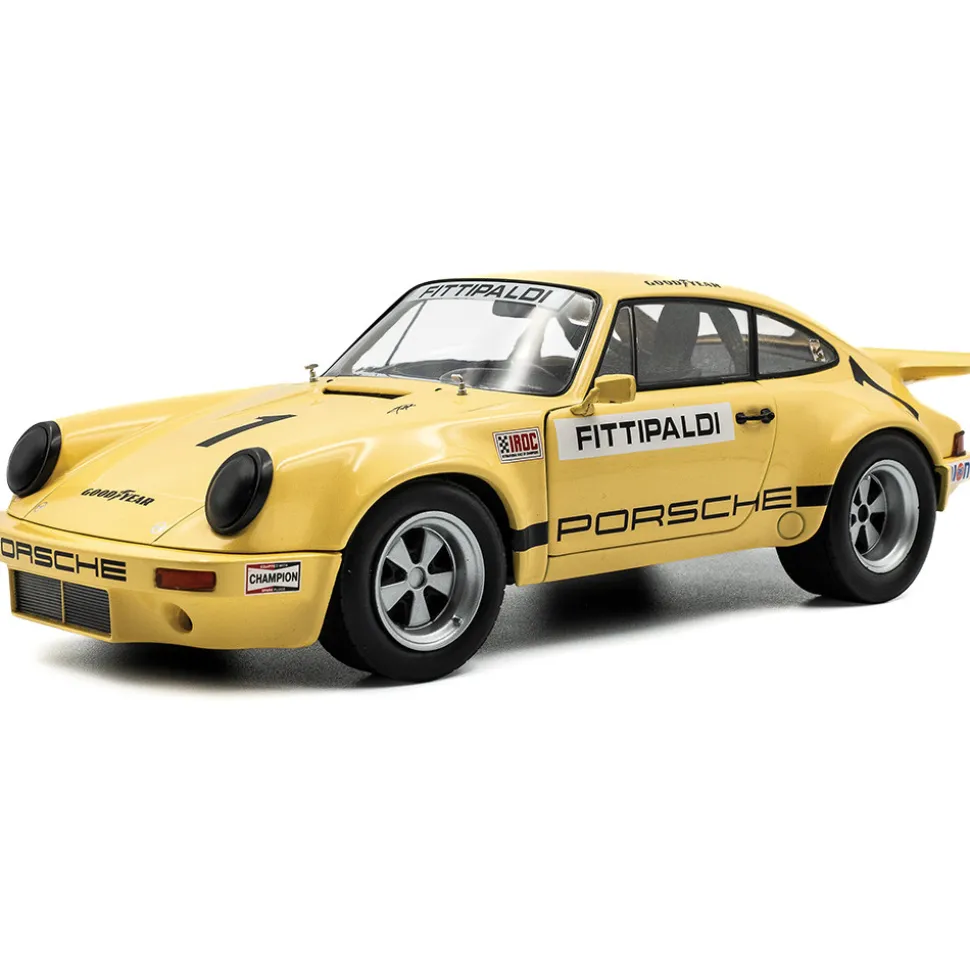 1974 Porsche 911 IROC #1 Fittipaldi - Yellow 1:18 Scale Diecast Model Car by Solido