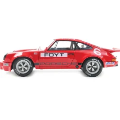 1974 Porsche 911 IROC Red #6 - Foyt IROC Daytona 1:18 Scale Diecast Model Car by Solido