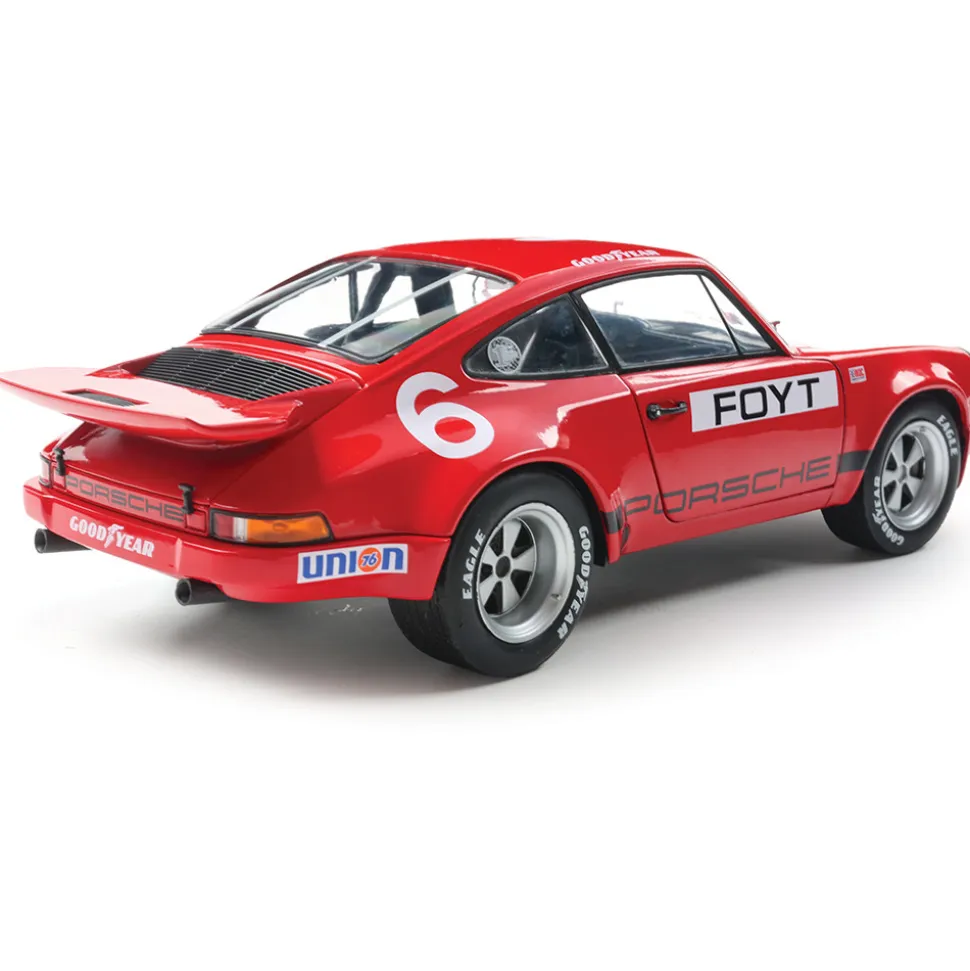 1974 Porsche 911 IROC Red #6 - Foyt IROC Daytona 1:18 Scale Diecast Model Car by Solido