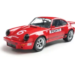 1974 Porsche 911 IROC Red #6 - Foyt IROC Daytona 1:18 Scale Diecast Model Car by Solido