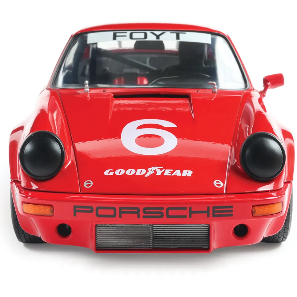 1974 Porsche 911 IROC Red #6 - Foyt IROC Daytona 1:18 Scale Diecast Model Car by Solido