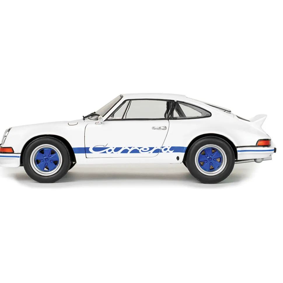 1973 Porsche 911 RSR - White / Blue Carrera Stripes 1:18 Scale Diecast Model Car by Solido