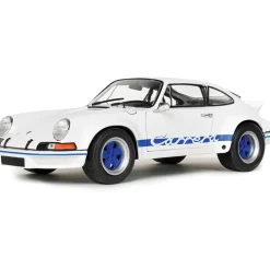 1973 Porsche 911 RSR - White / Blue Carrera Stripes 1:18 Scale Diecast Model Car by Solido