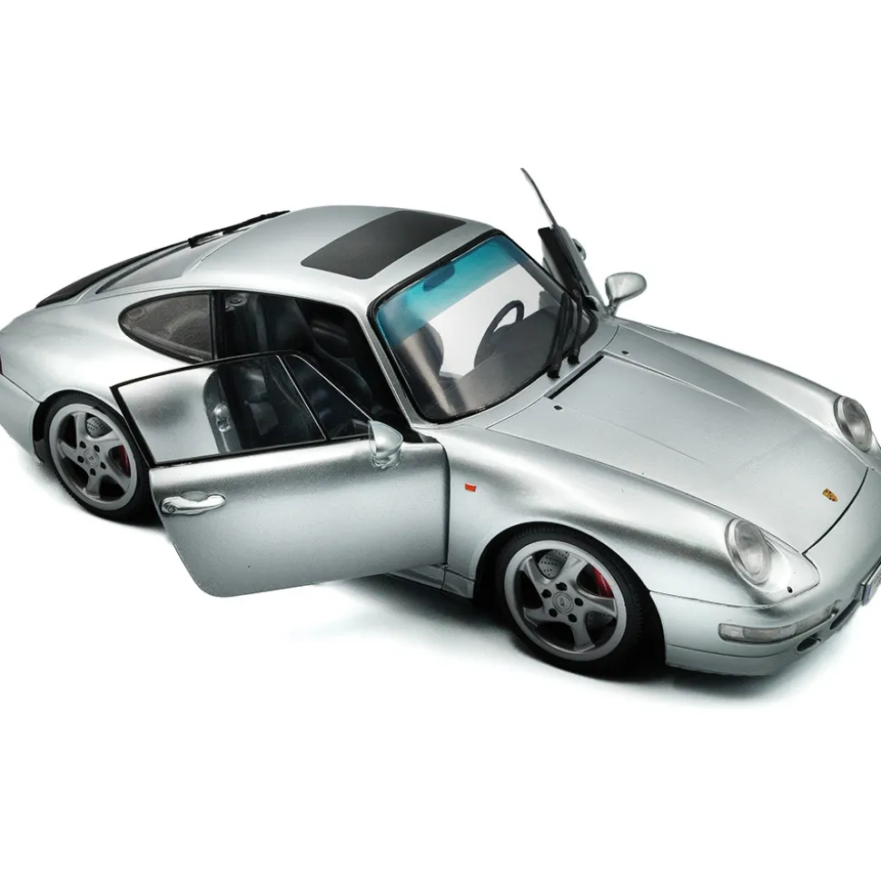 1996 Porsche 911 (993) 4S - Polar Silver 1:18 Scale Diecast Model Car by Solido