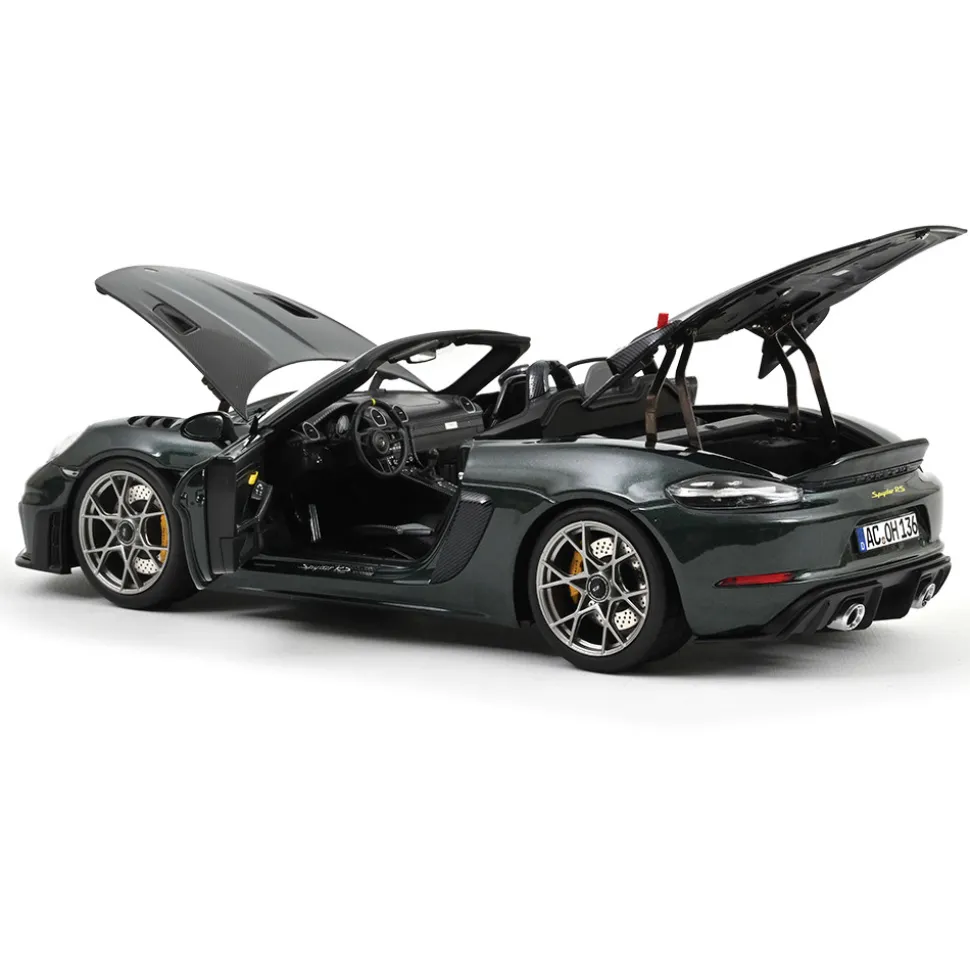 2023 Porsche 718 Spyder RS w/ Weissach Pack - Forest Green 1:18 Scale Diecast Model Car by Norev