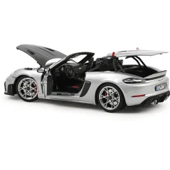 2023 Porsche 718 Spyder RS w/ Weissach Pack - Silver 1:18 Scale Diecast Model Car by Norev