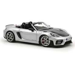 2023 Porsche 718 Spyder RS w/ Weissach Pack - Silver 1:18 Scale Diecast Model Car by Norev