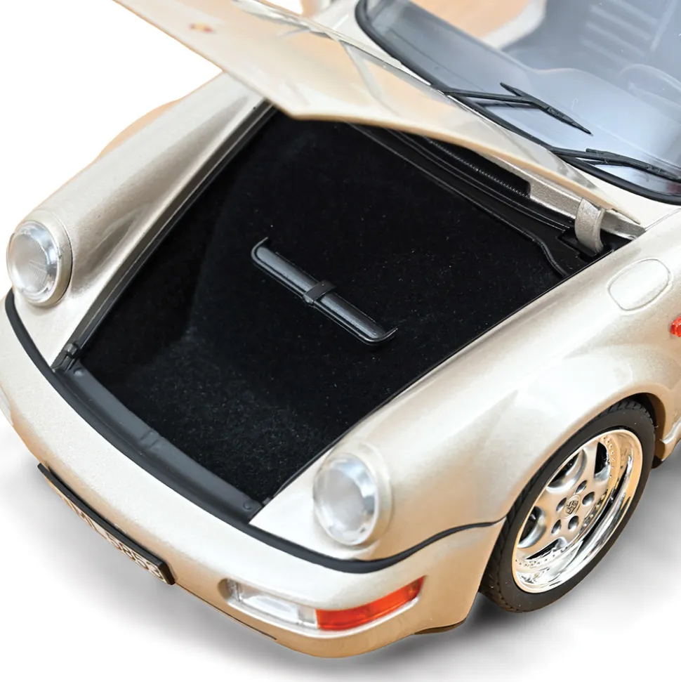 1992 Porsche 911 Turbo Look Cabriolet -Zermatt silver 1:18 Scale Diecast Model Car by Norev