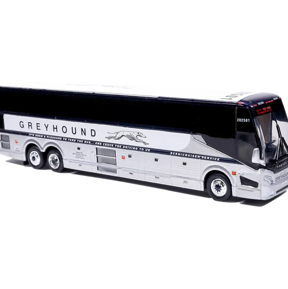 Prevost H3-45 Coach: Greyhound Scenicruiser Vintage Livery 1:87 Scale Diecast Model Truck by Iconic Replicas