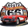 Route 66 Corvette 100th Anniversary Metal Sign Metal Sign by Reedyville Goods