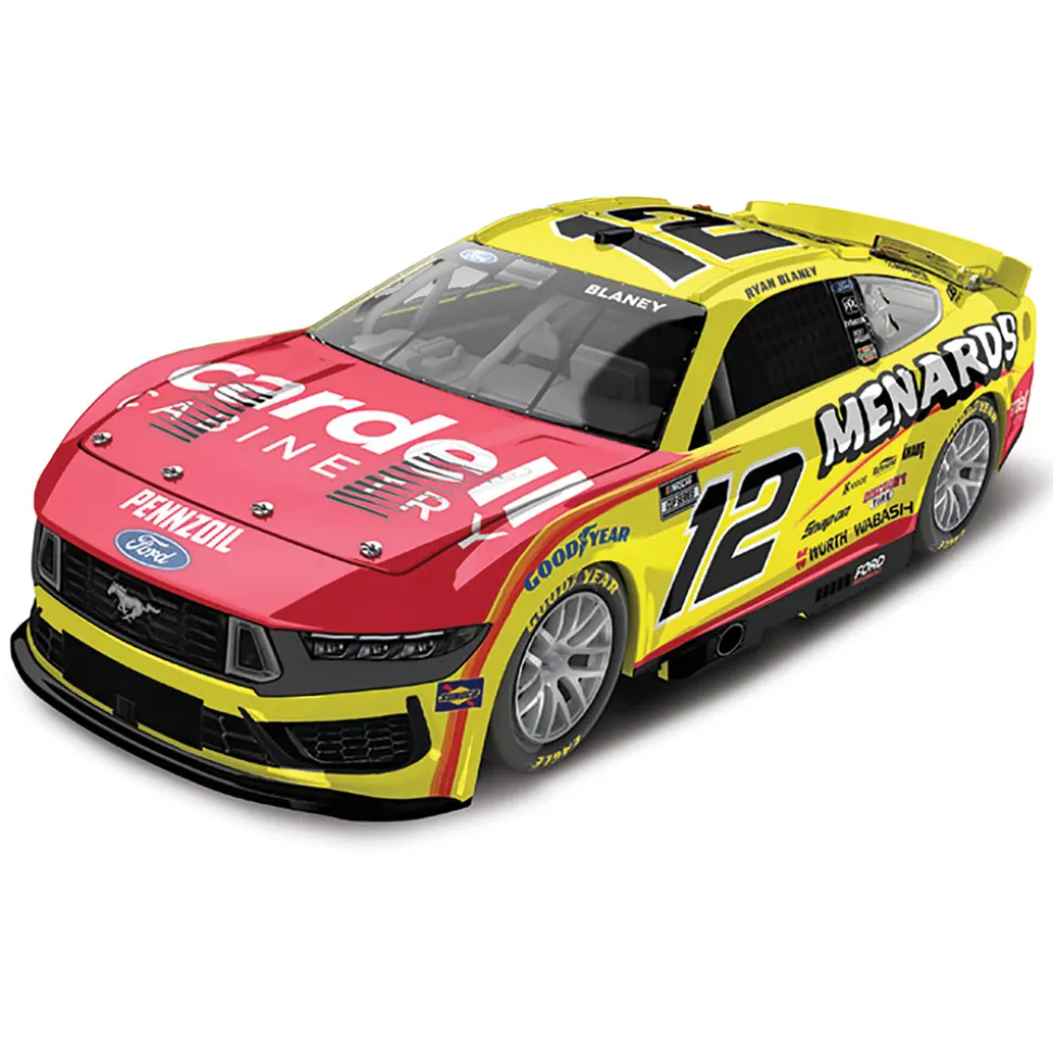 2025 Ryan Blaney Ford Mustang - Menards - Chrome NASCAR Diecast 1:24 Scale Diecast Model Car by Lionel Racing