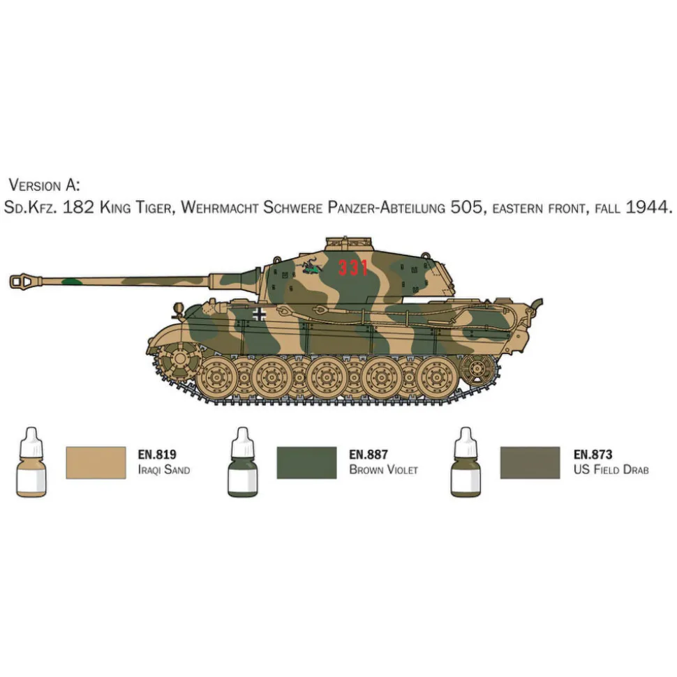 Sd. Kfz. 182 King Tiger 1/72 Kit 1:72 Scale Plastic Model Kit by Italeri