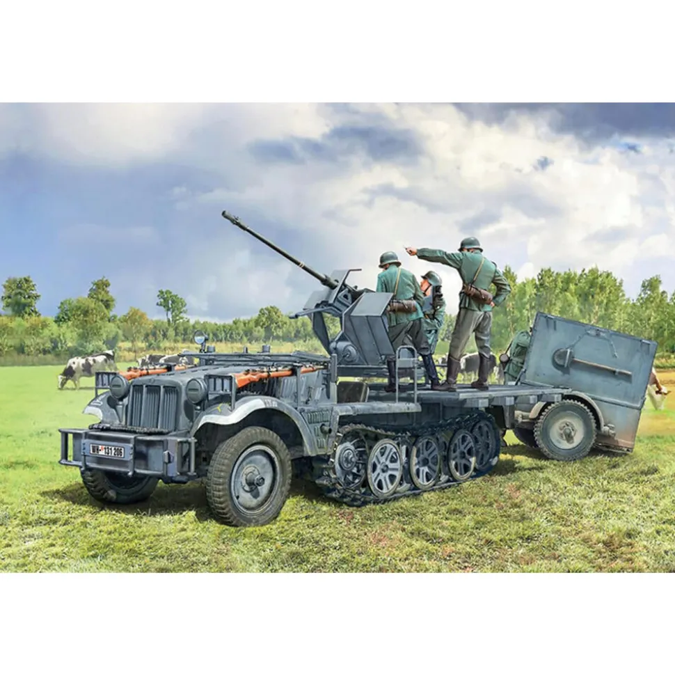 Sd.Kfz 10/4 With Flak 30 1/35 Kit Italeri 6395 1:35 scale Plastic by Italeri