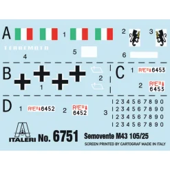 Semovente M43 da 105/25 Bassotto 1/35 Kit Italeri 6751 1:35 scale Plastic by Italeri